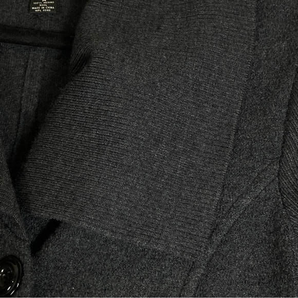 Alfani Charcoal Double-Breasted Pea Coat Merino Wool M Women’s Travel Cozy - Picture 12 of 13
